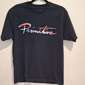 Primitive Dark Blue Tee with Multicolor Logo 2 Shirts For 1 Price